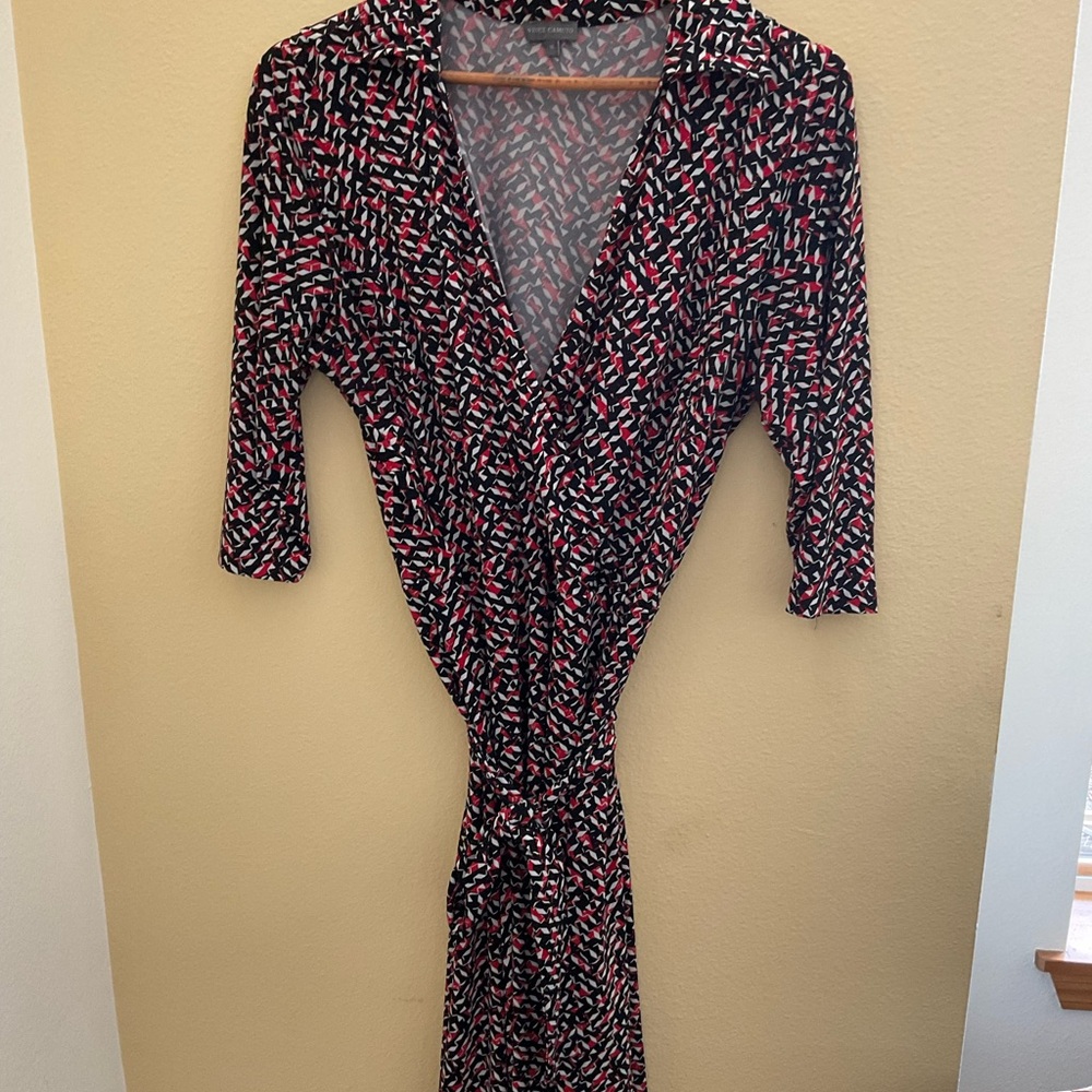 Vince Camuto Black and Red Geometric Dress